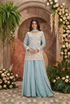 Raakhi By Aurraa Chinon Beads Work Designer Sharara Suits
